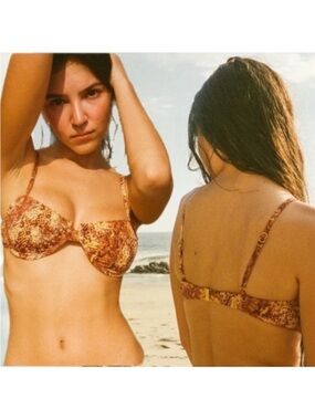 Urban Outfitters | Out From Under Ivy Printed Underwire Bikini Top Snake Print M
